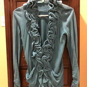 Cute petite small teal cardigan